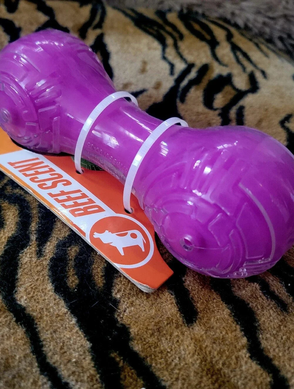 Nerf Dog Chew Teething Dental Toy Super Scent Beef Purple Large Xlarge